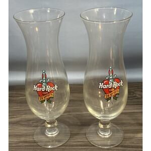 Hard Rock Cafe 25 Years Logo (2) Hurricane Glasses With Boxes New